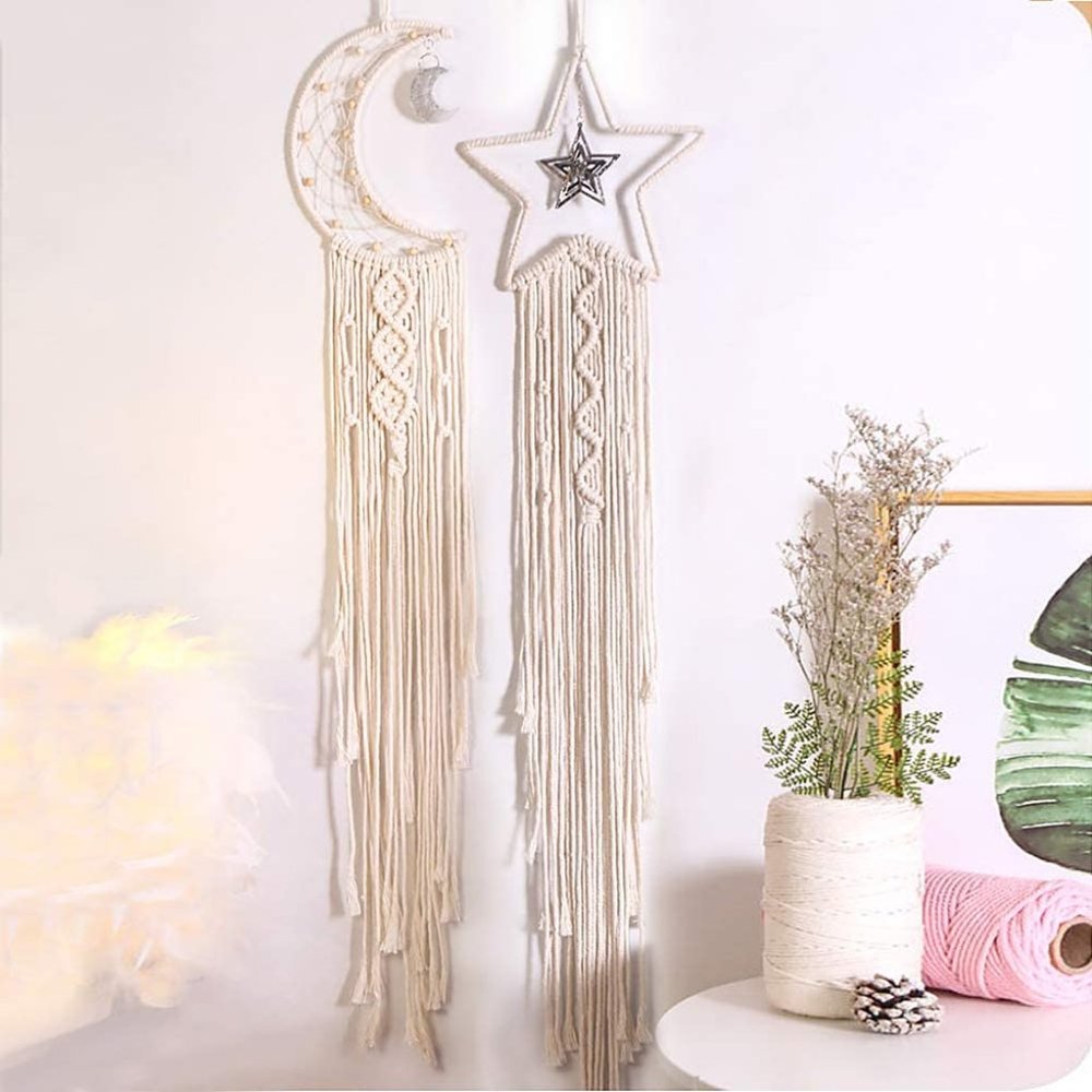Star & Moon Dream Catcher Macrame Bohemian Decor - Picture 11 of 11